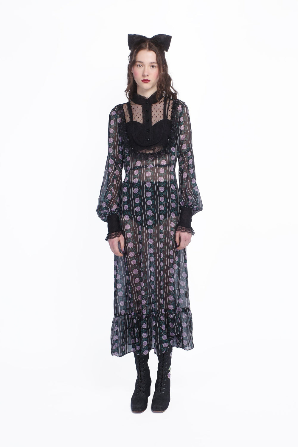 Rosetti Chiffon Victorian Bib Dress - Anna Sui US