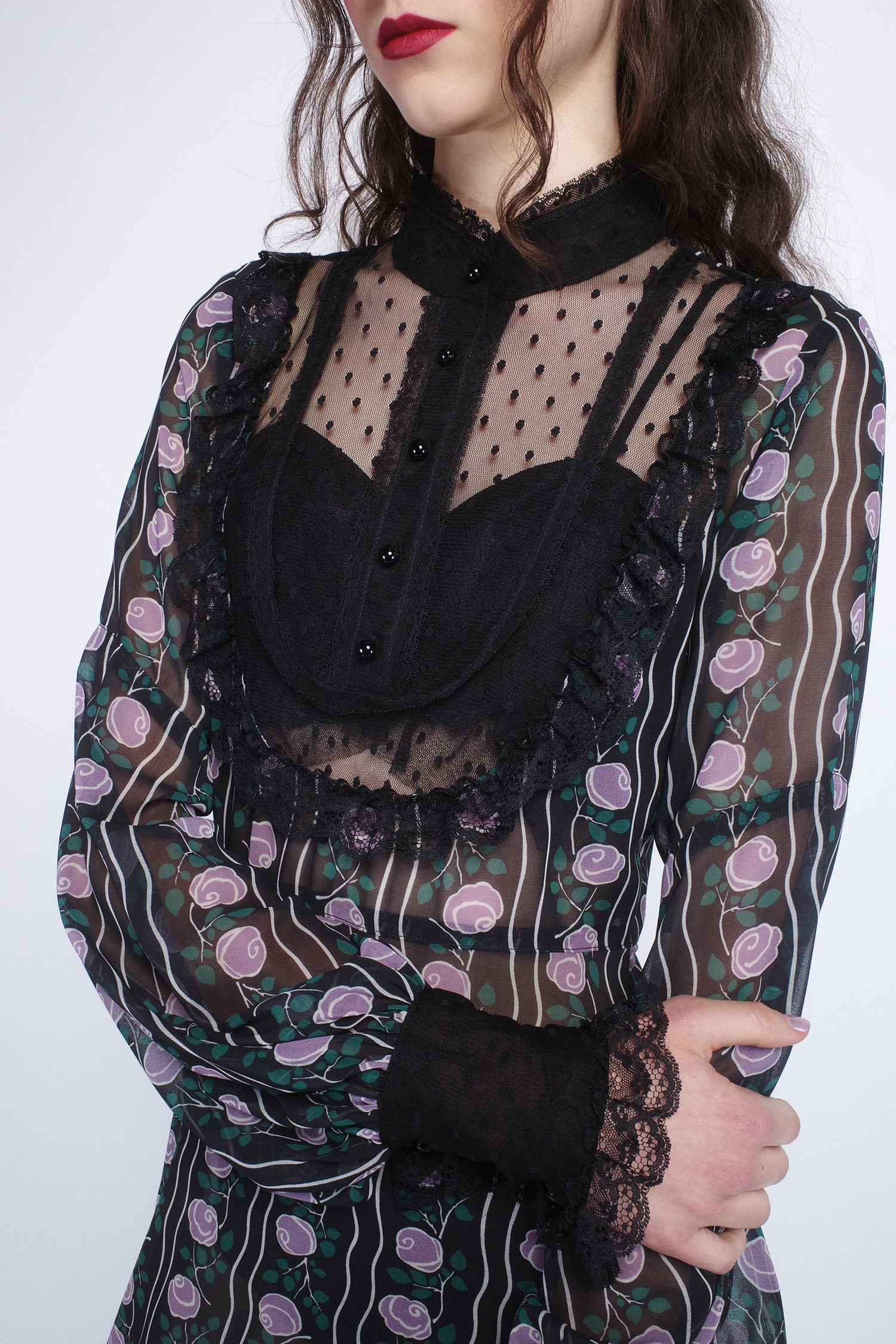 Rosetti Chiffon Victorian Bib Dress - Anna Sui US