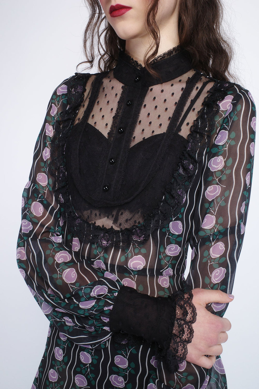 Rosetti Chiffon Victorian Bib Dress - Anna Sui US