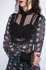 Rosetti Chiffon Victorian Bib Dress - Anna Sui US