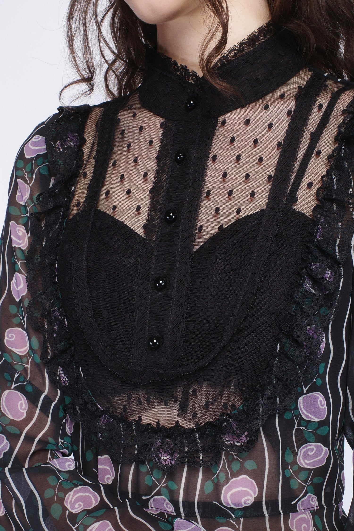 Rosetti Chiffon Victorian Bib Dress - Anna Sui US
