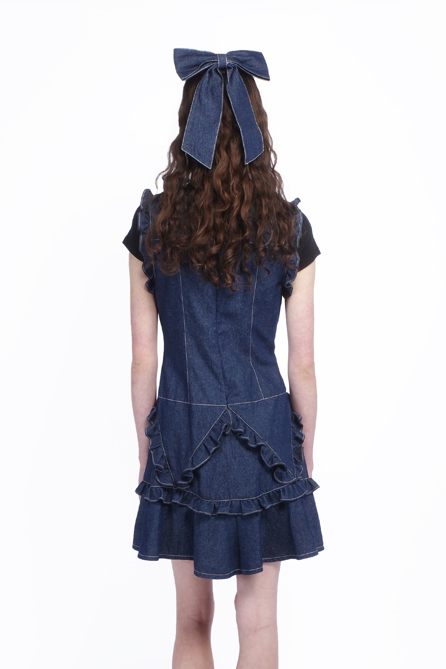 Denim Ruffle Dress - Anna Sui Sale