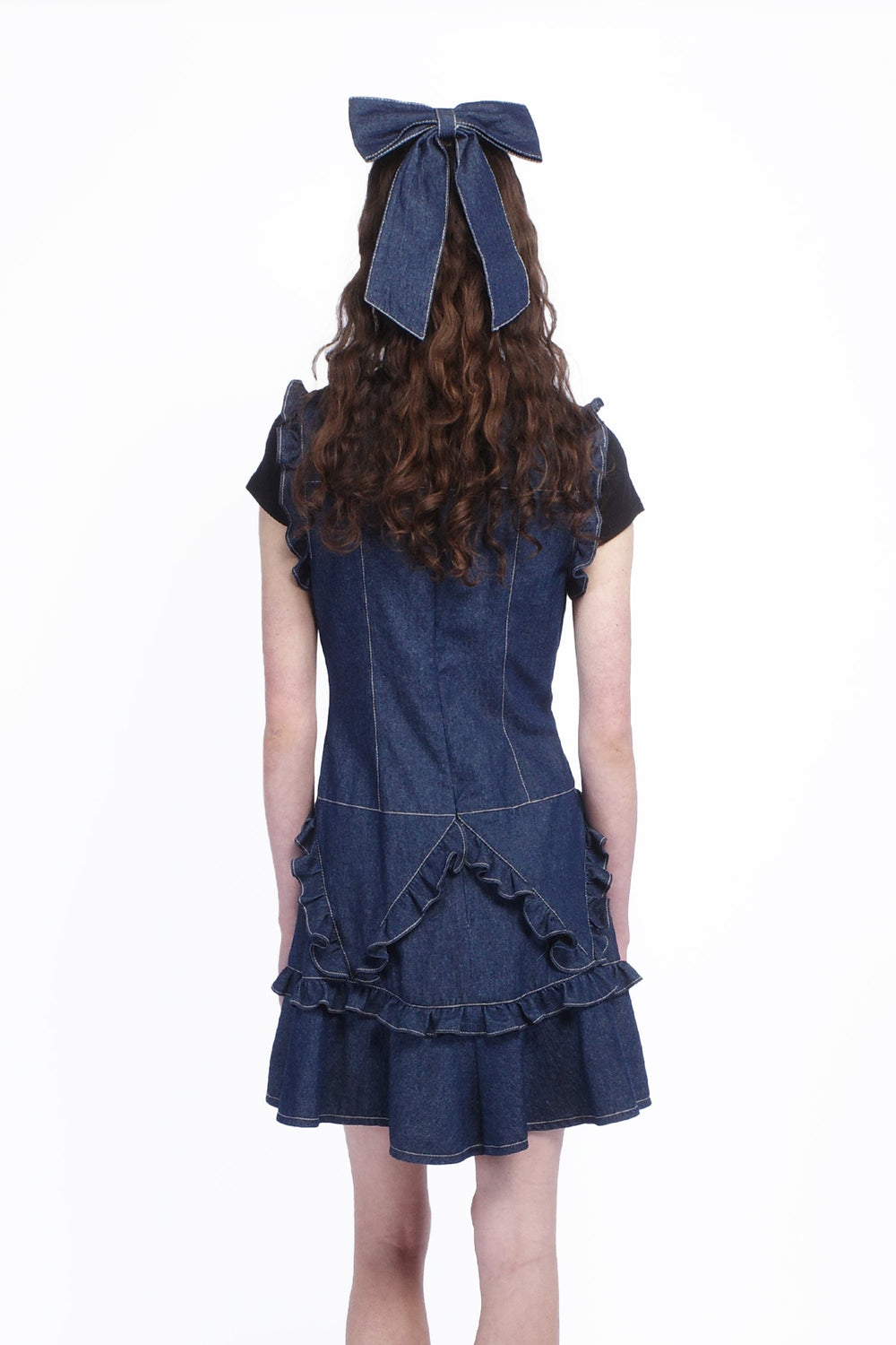 Denim Ruffle Dress - Anna Sui Sale