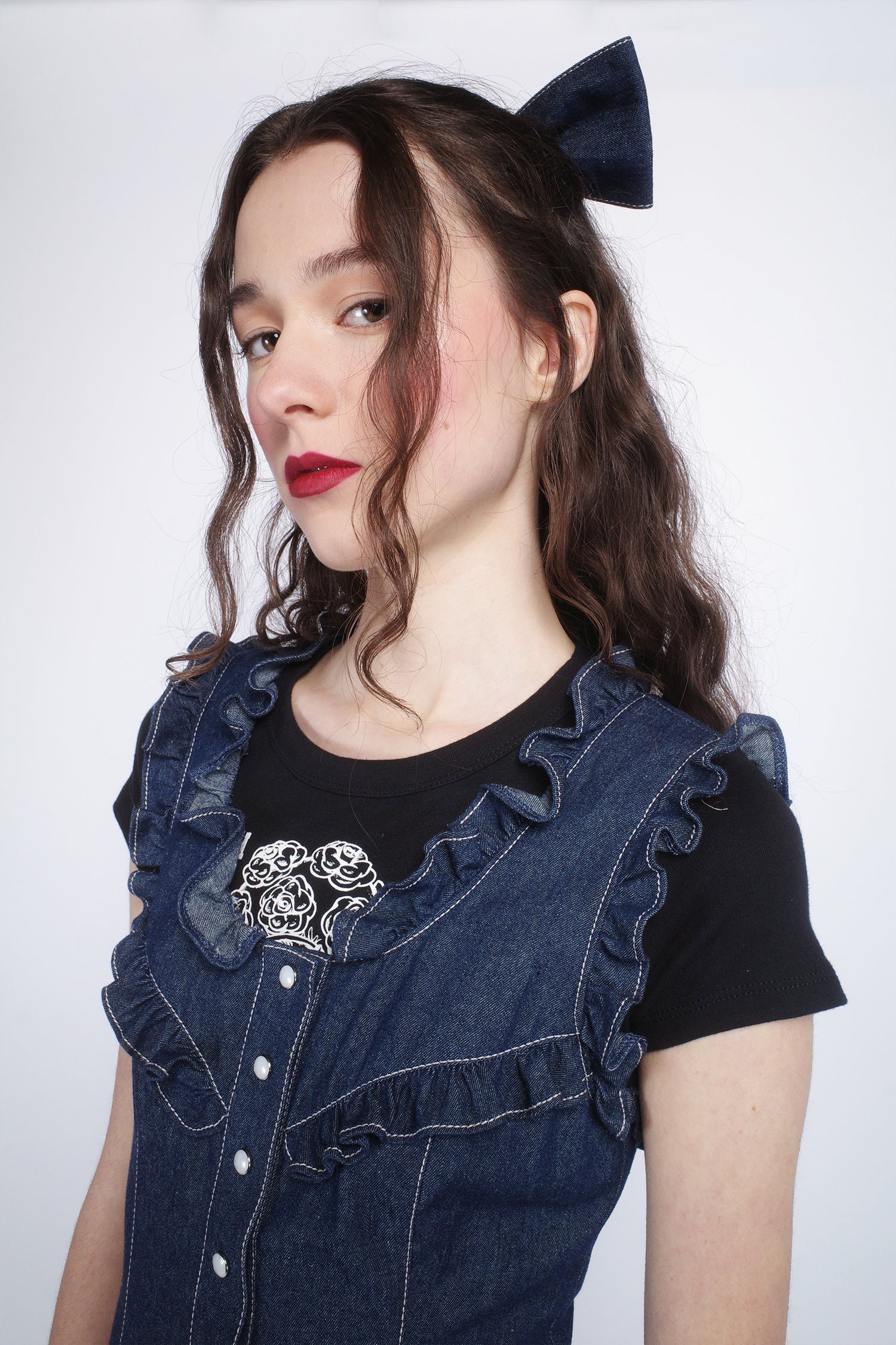Denim Ruffle Dress - Anna Sui Sale