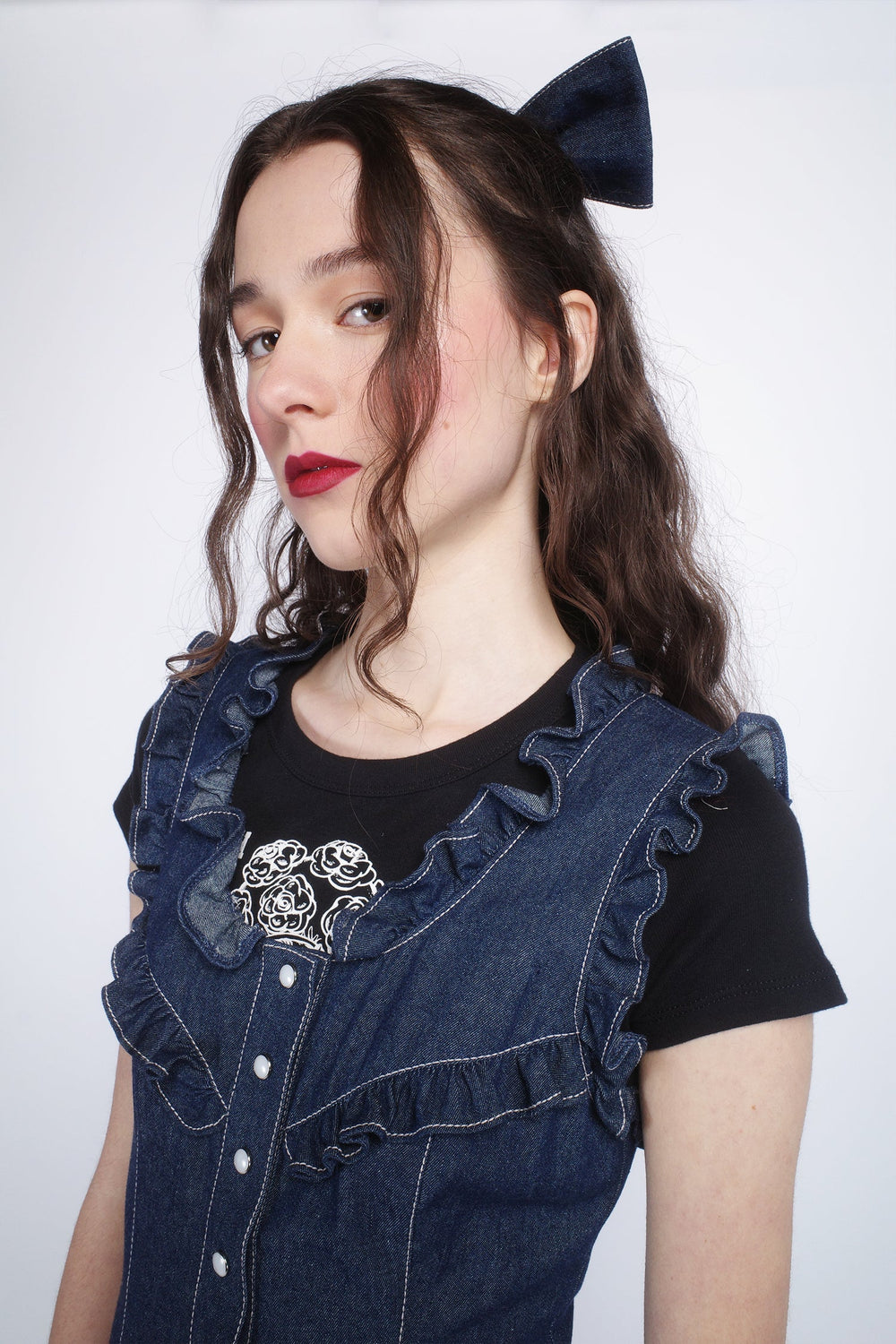 Denim Ruffle Dress - Anna Sui Sale