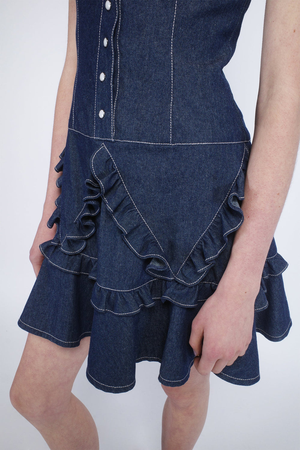 Denim Ruffle Dress - Anna Sui Sale