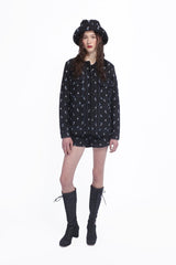 Denim Embroidered Roses Barn Jacket - Anna Sui Online