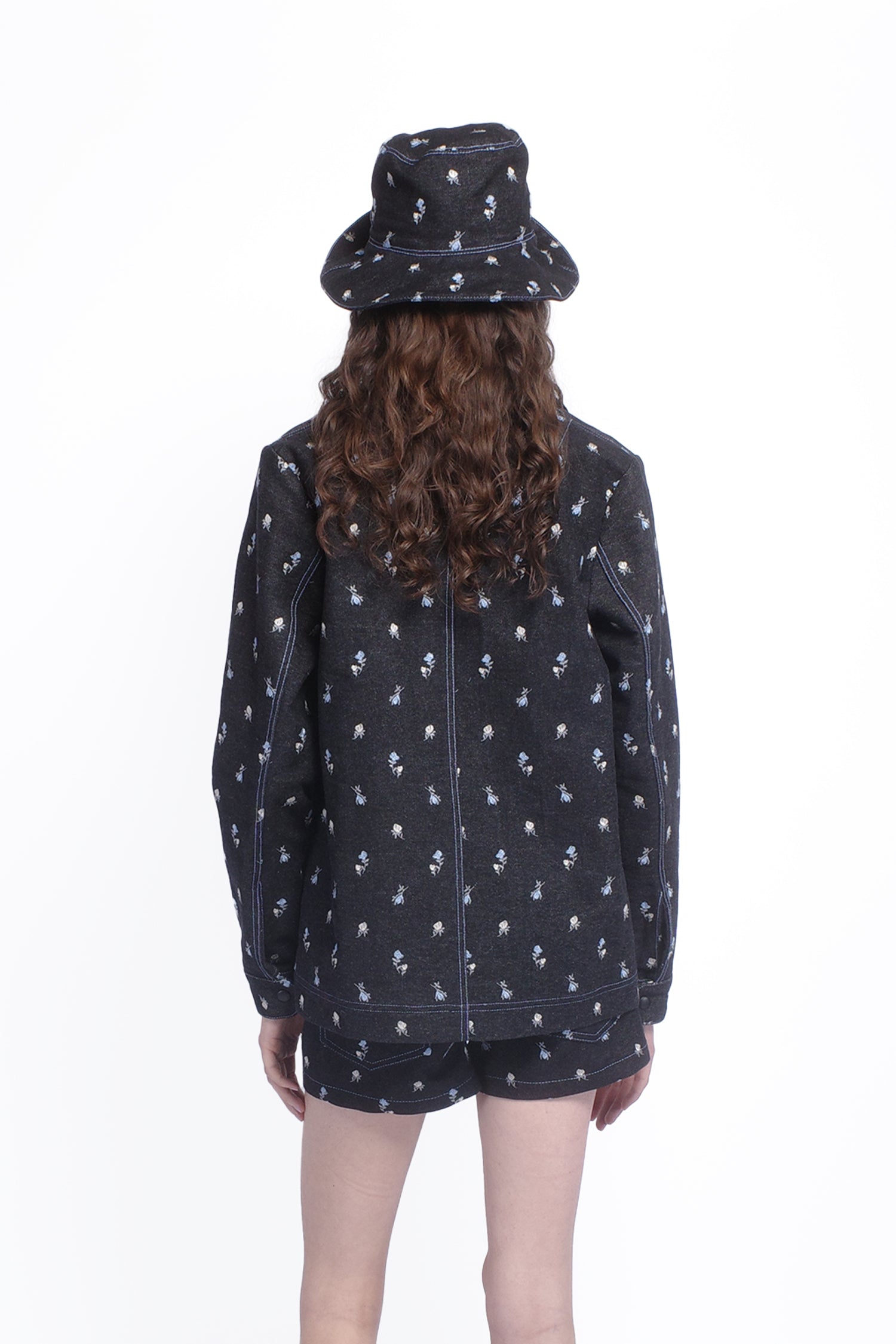 Denim Embroidered Roses Barn Jacket - Anna Sui Online