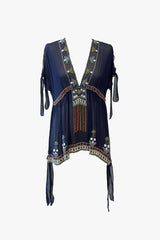 Anna Sui Silk Beaded Top - Anna Sui Outlet