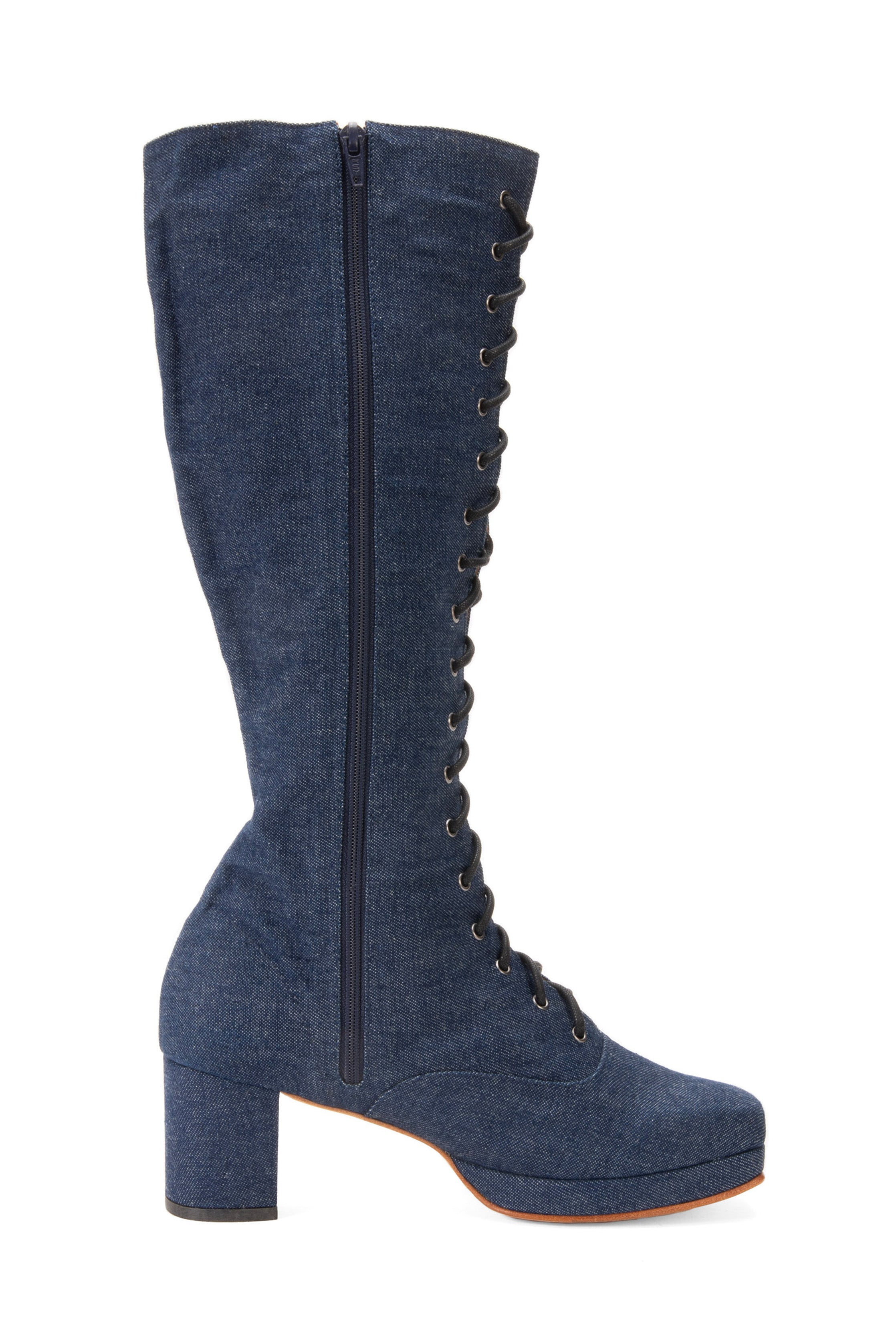 John Fluevog x Anna Sui Butterfly Boots - Denim Blue - Anna Sui Outlet