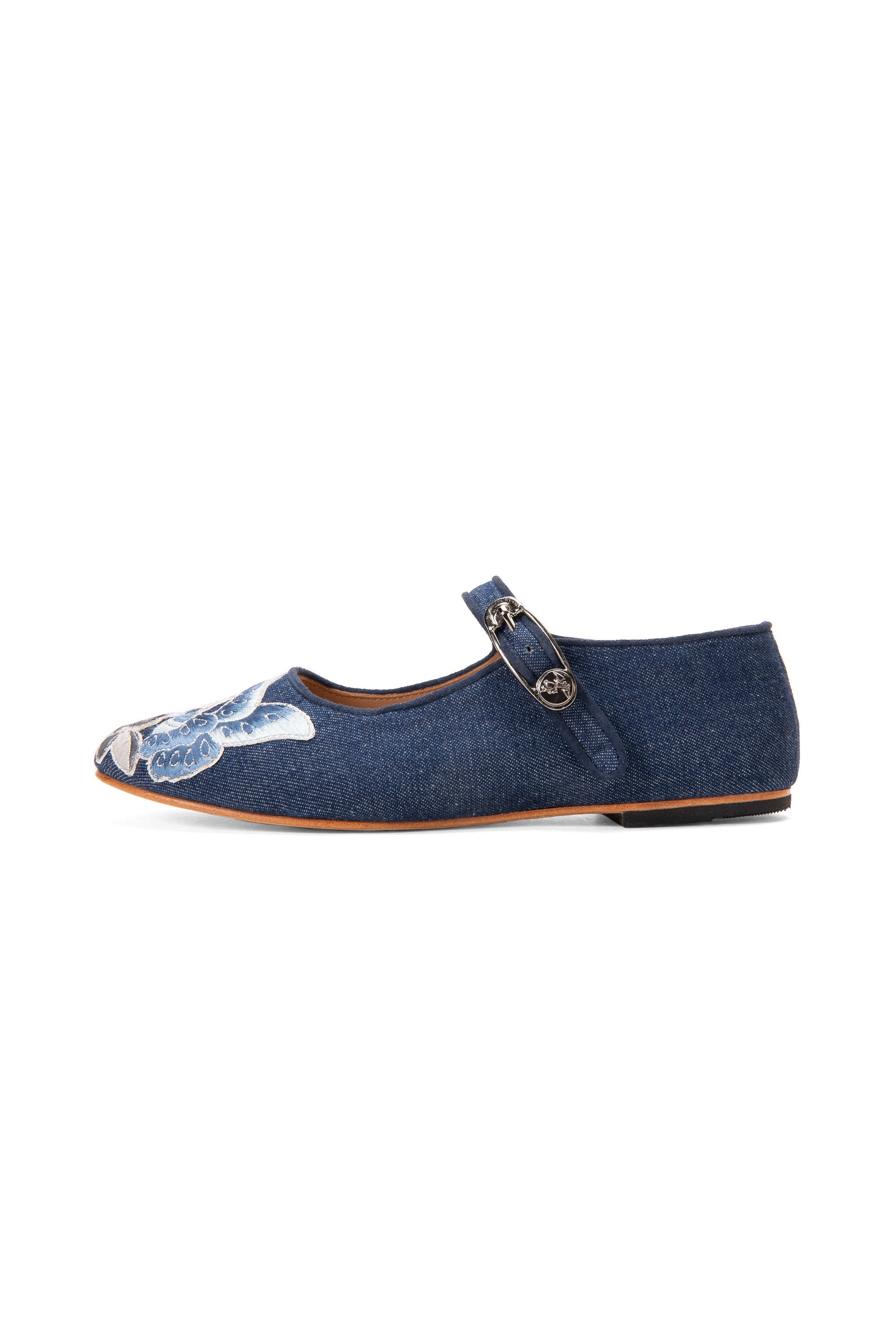 John Fluevog x Anna Sui Butterfly Mary Janes - Denim Blue - Anna Sui Outlet