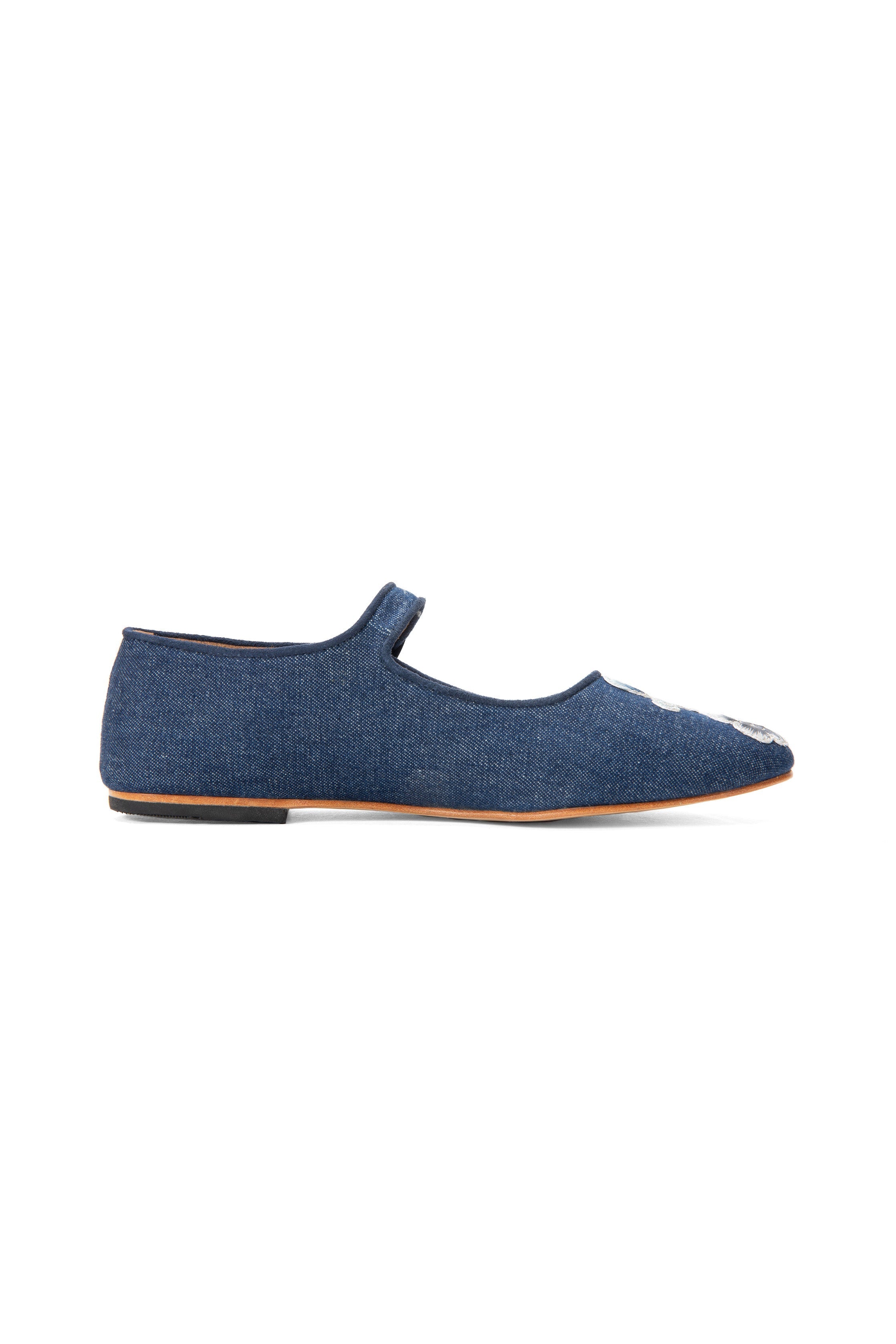 John Fluevog x Anna Sui Butterfly Mary Janes - Denim Blue - Anna Sui Outlet