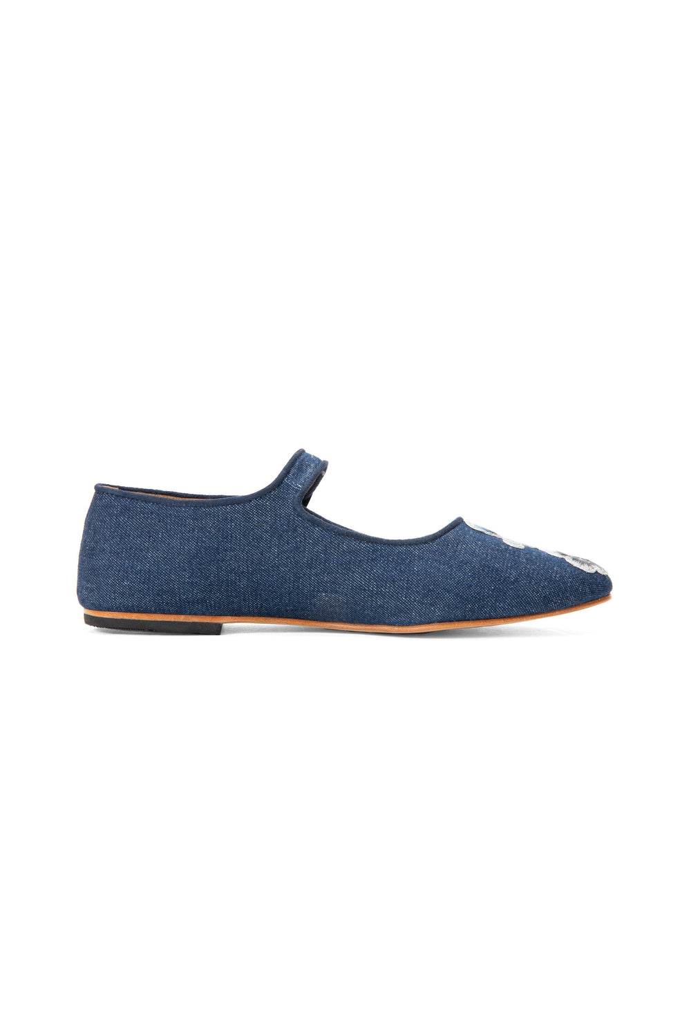 John Fluevog x Anna Sui Butterfly Mary Janes - Denim Blue - Anna Sui Outlet