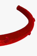 Heartfelt Velvet Headband - Red - Anna Sui Online