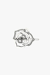 Cutout Crystal Embroidered Rose Side Barrette-White - Anna Sui Discount