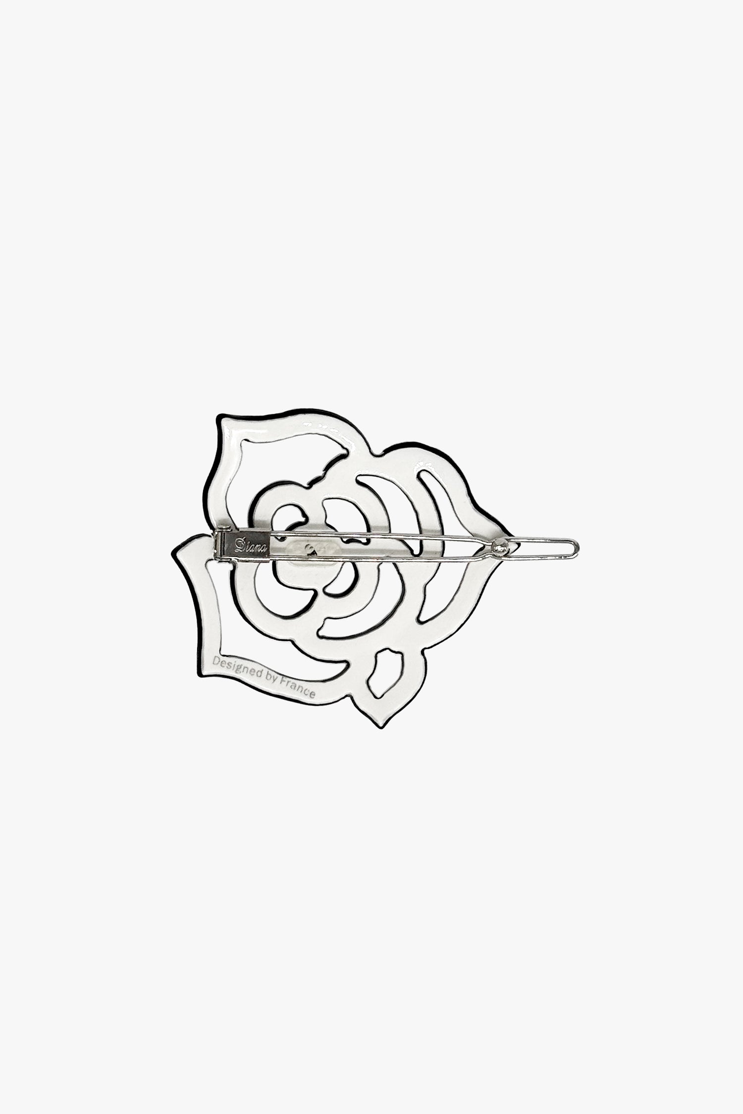 Cutout Crystal Embroidered Rose Side Barrette-White - Anna Sui Discount