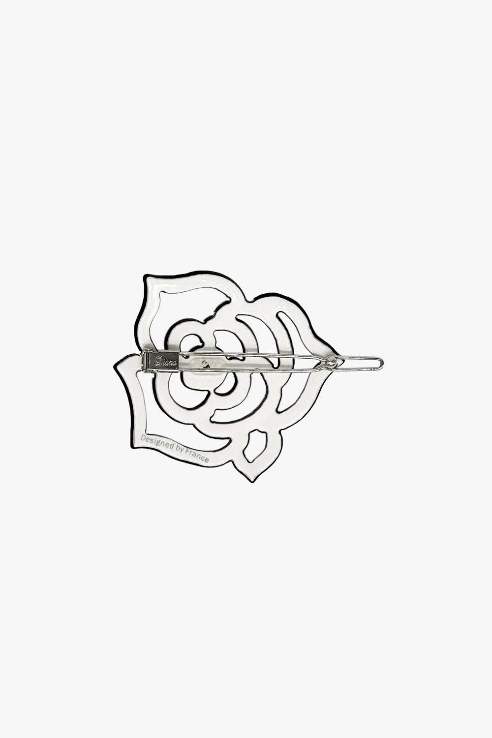 Cutout Crystal Embroidered Rose Side Barrette-White - Anna Sui Discount