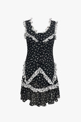 Ditsy Dot Chiffon Ruffle Dress - Anna Sui US