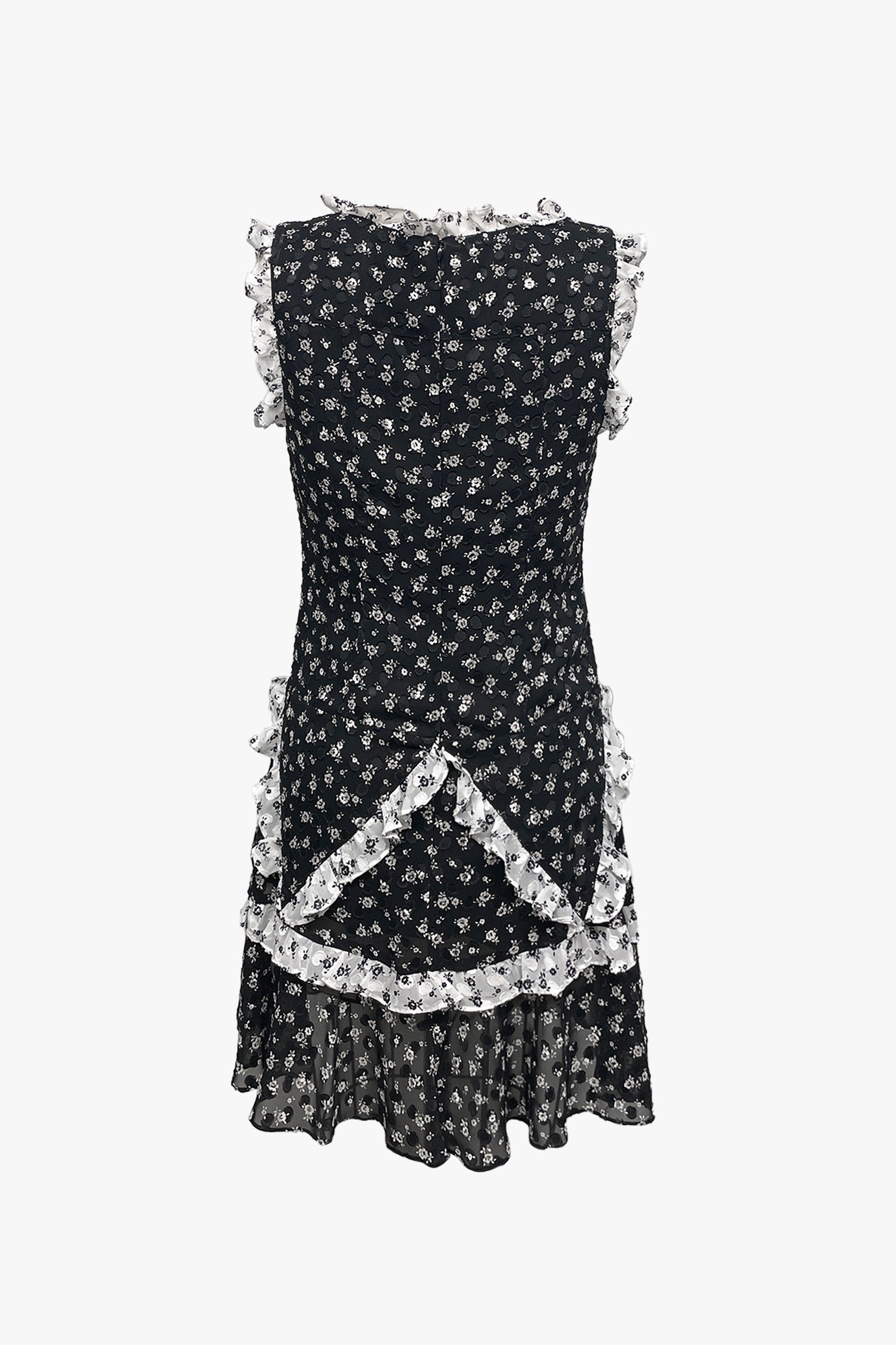 Ditsy Dot Chiffon Ruffle Dress - Anna Sui US