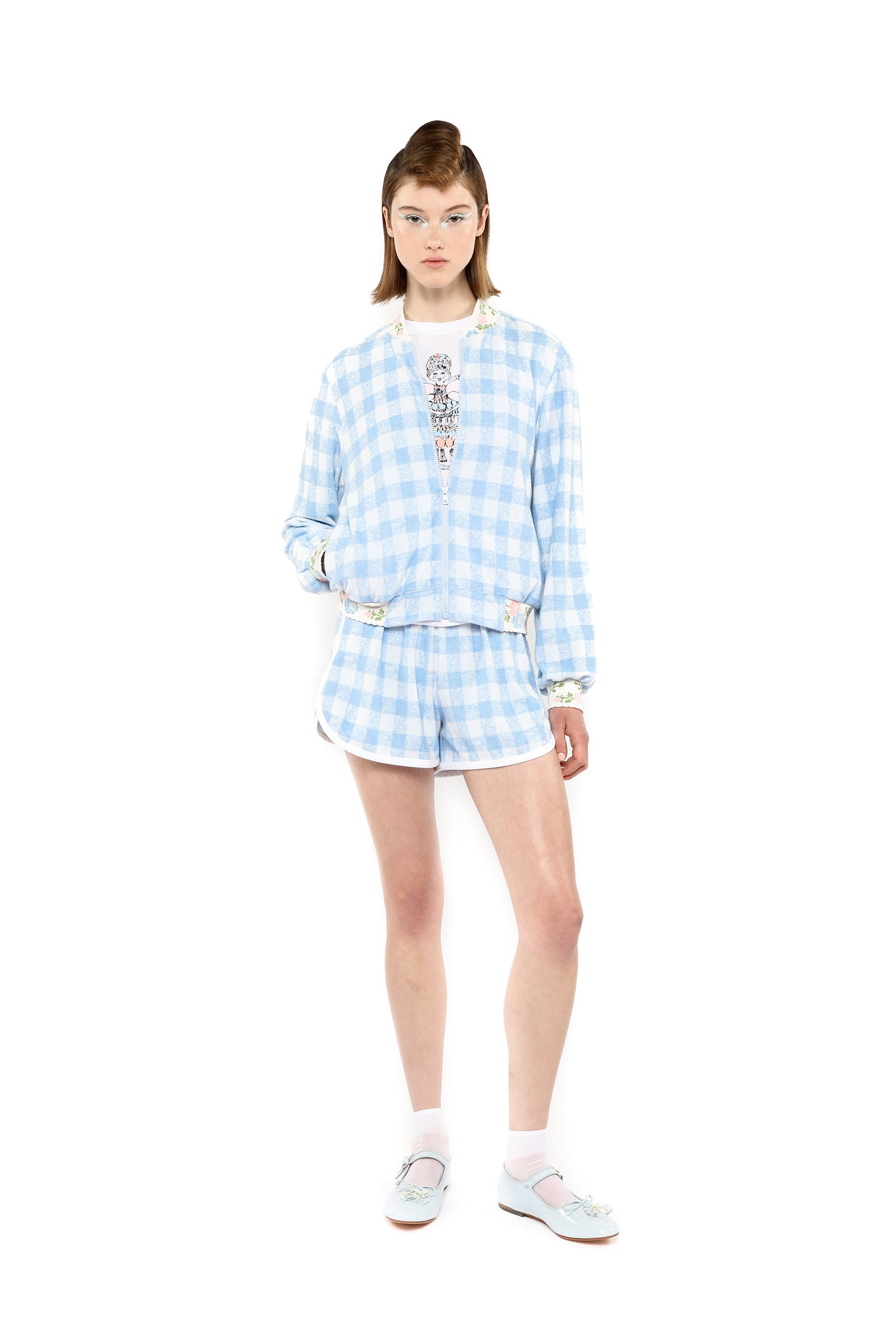 Gingham Terry Shorts - Anna Sui Outlet