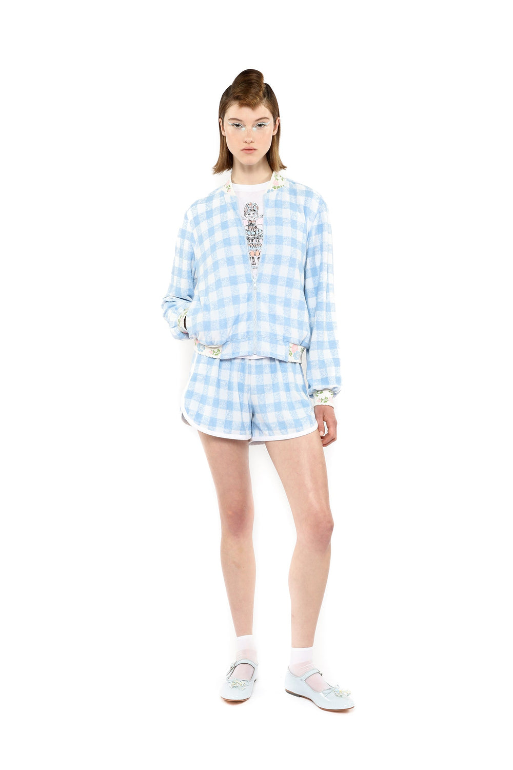 Gingham Terry Shorts - Anna Sui Outlet