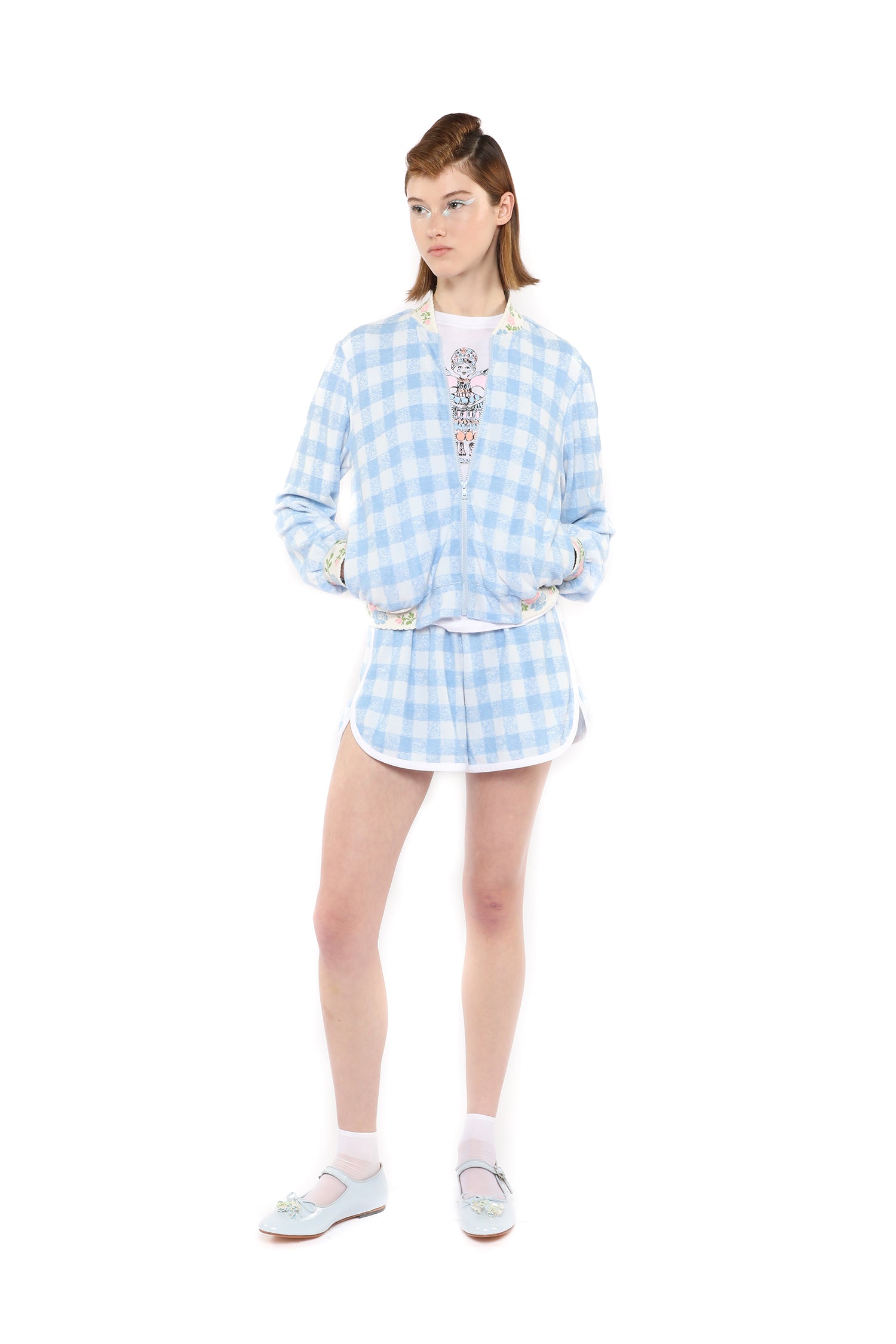 Gingham Terry Shorts - Anna Sui Outlet