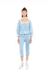 Lattice Lace Embroidery Tie Blouse - Anna Sui Sale