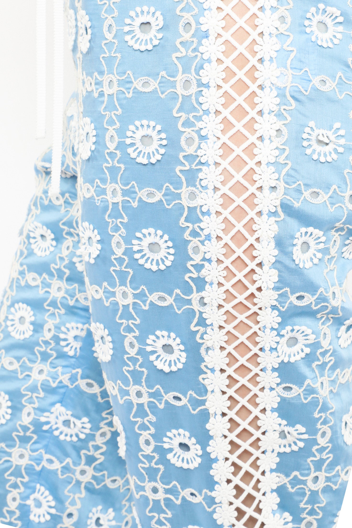 Lattice Lace Embroidery Capri Pants - Anna Sui US
