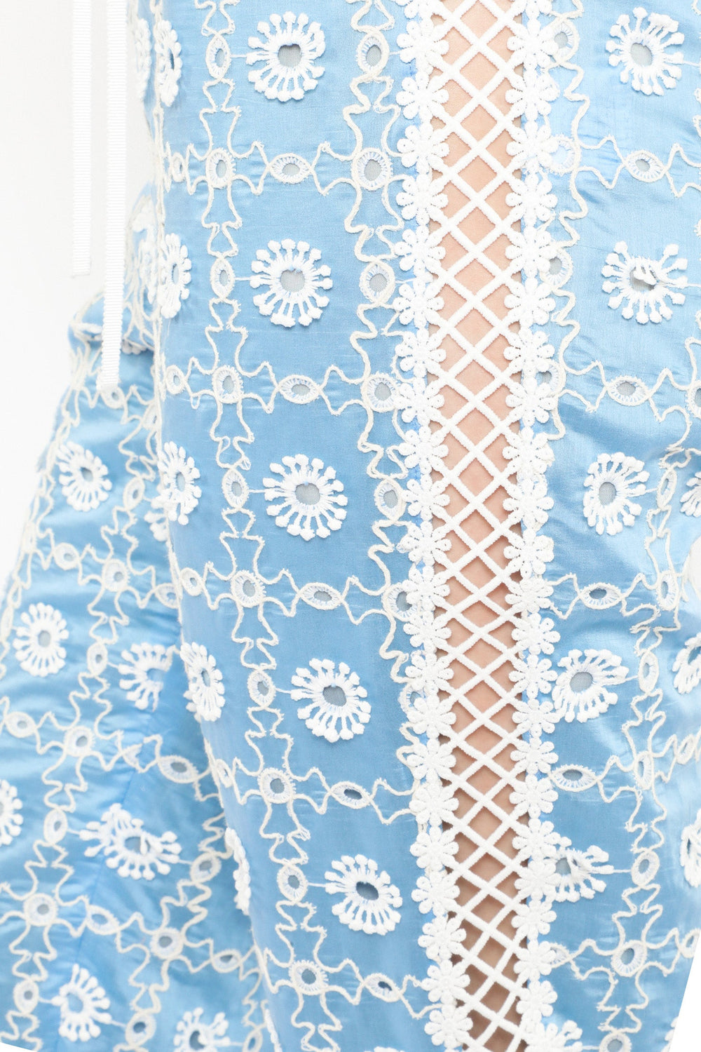 Lattice Lace Embroidery Capri Pants - Anna Sui US