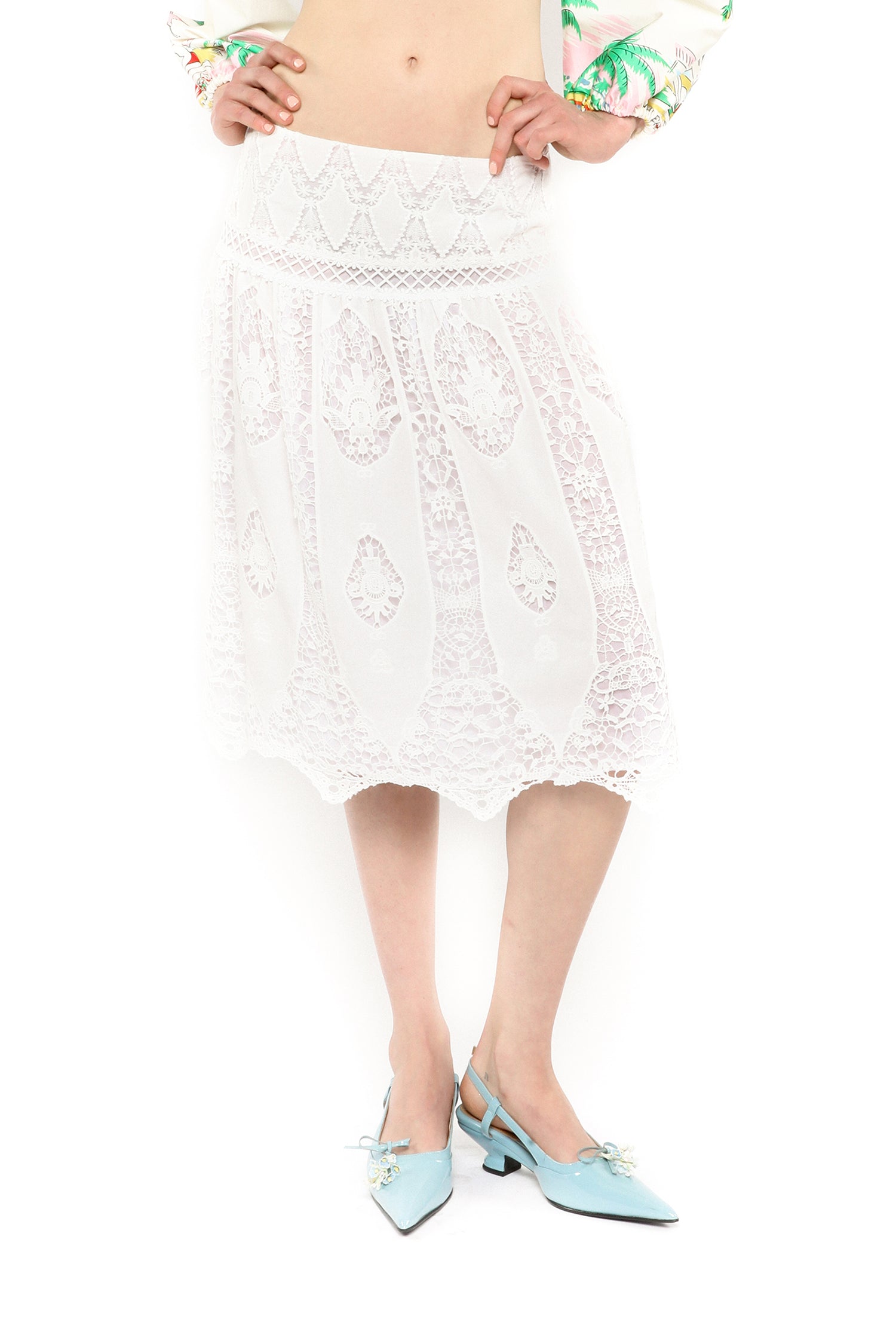 Applique Lace Combo Skirt - Anna Sui Sale