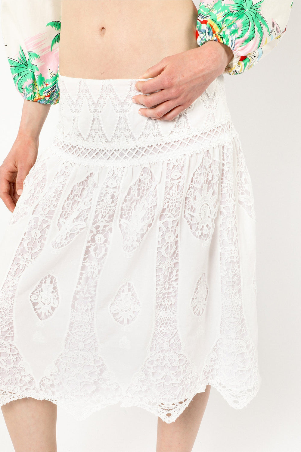 Applique Lace Combo Skirt - Anna Sui Sale
