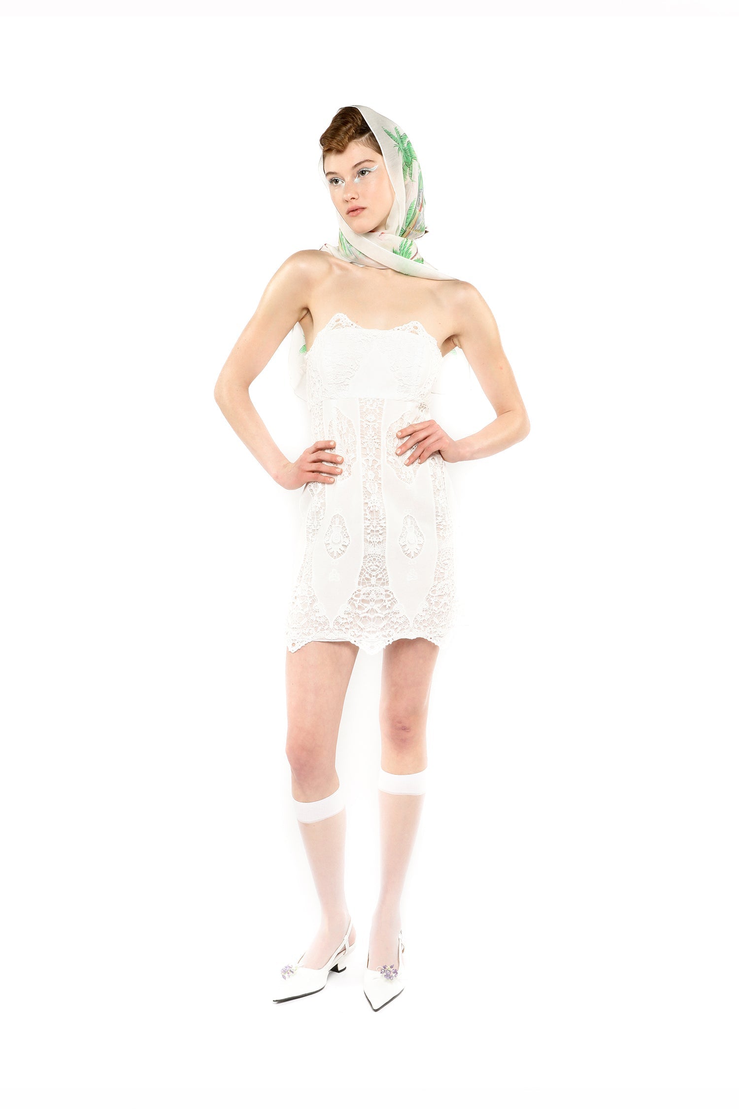 Applique Lace Combo Strapless Dress - Anna Sui Sale
