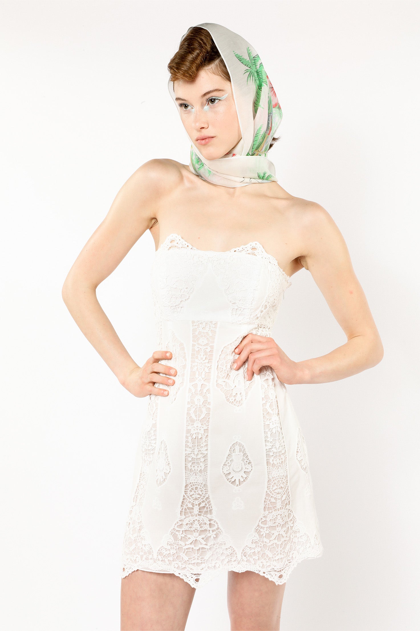 Applique Lace Combo Strapless Dress - Anna Sui Sale
