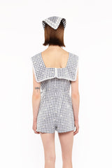 Daisy Embroidery on Gingham Tie Romper - Anna Sui Sale