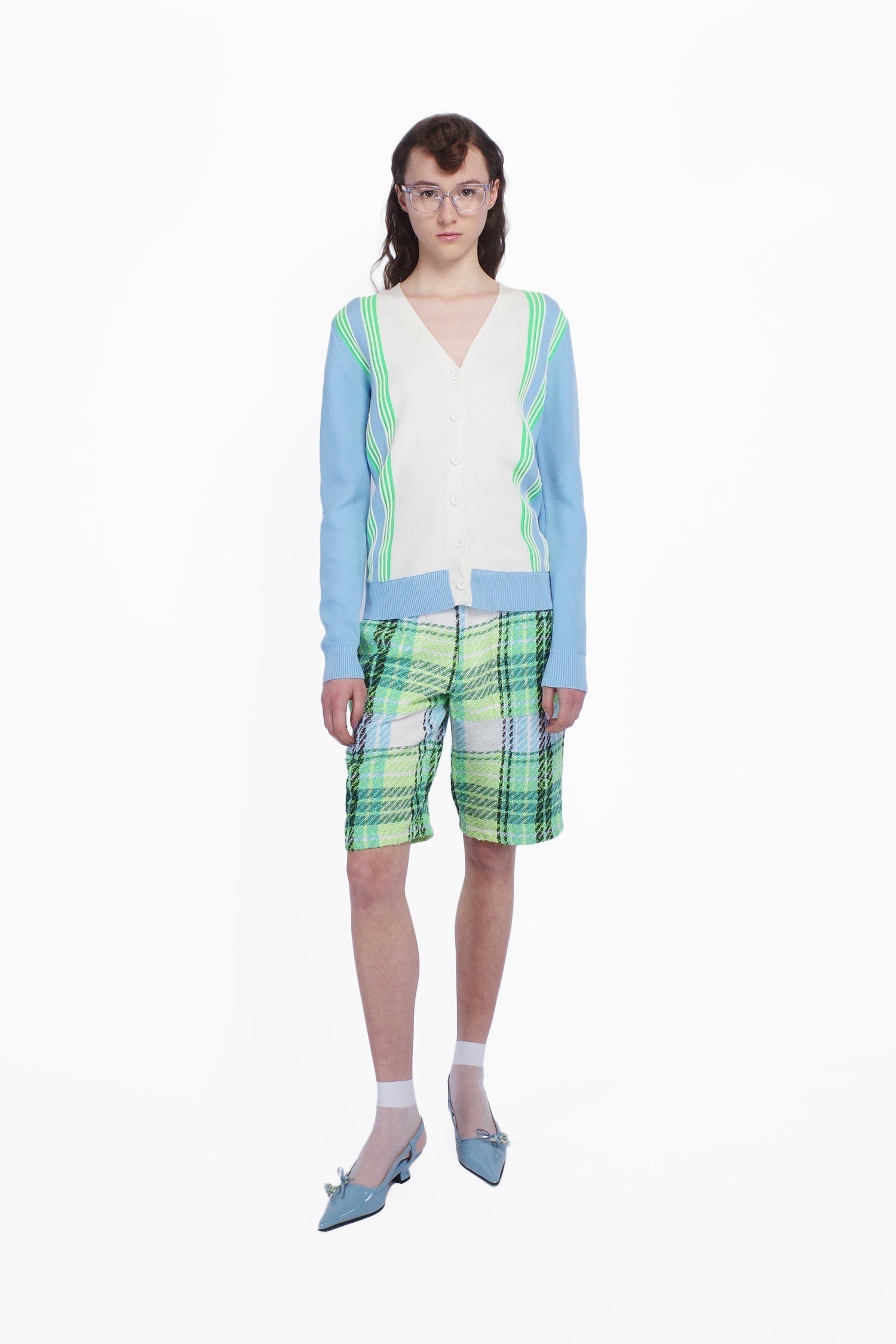 Amalfi Knit Cardigan - Baby Blue - Anna Sui Discount