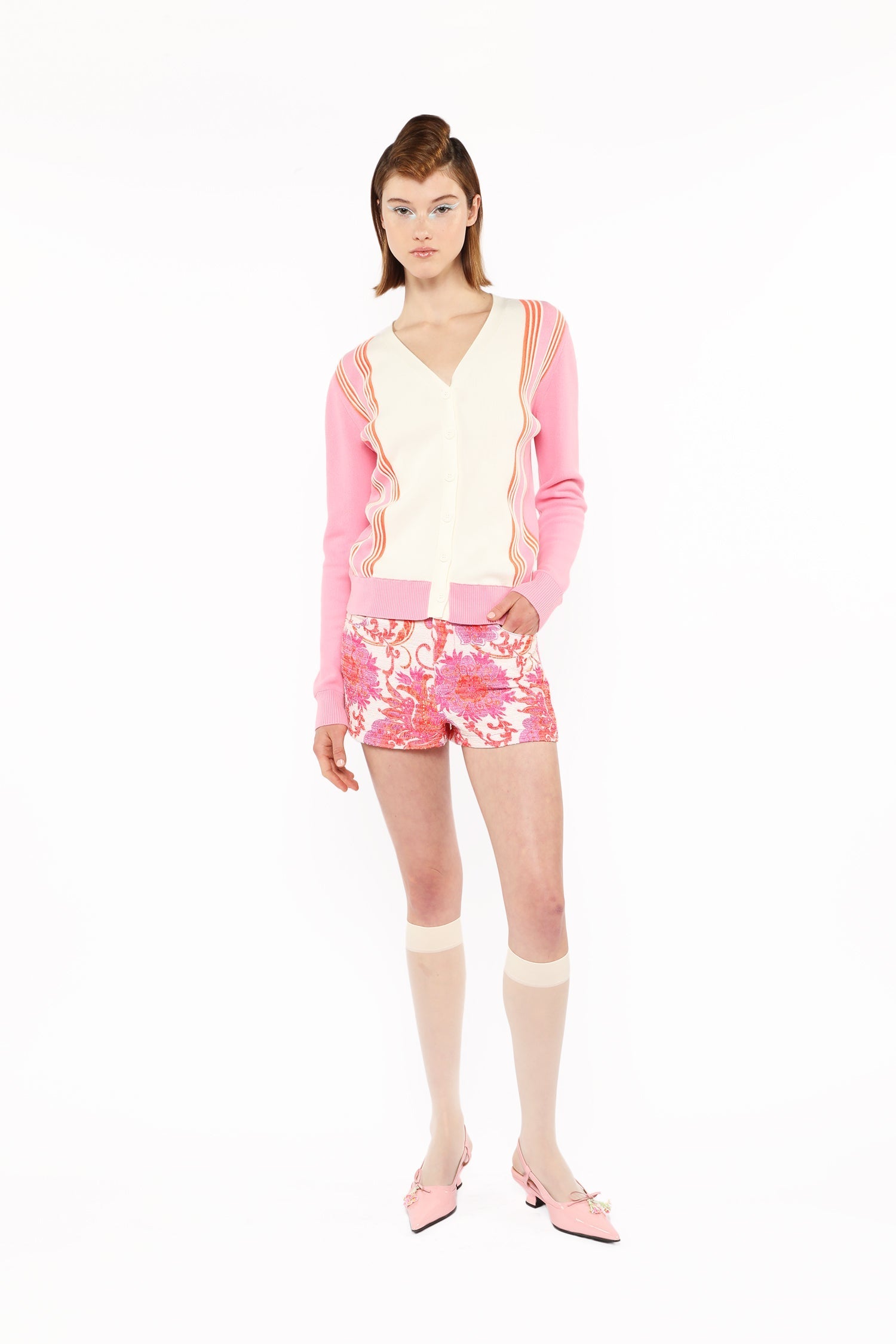 Amalfi Knit Cardigan - Pink Multi - Anna Sui US