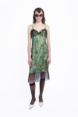 Rosebuds Lace Combo Slip Dress - Anna Sui US