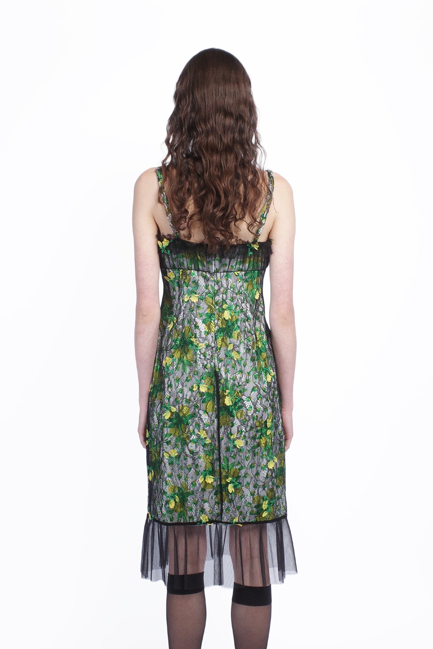 Rosebuds Lace Combo Slip Dress - Anna Sui US