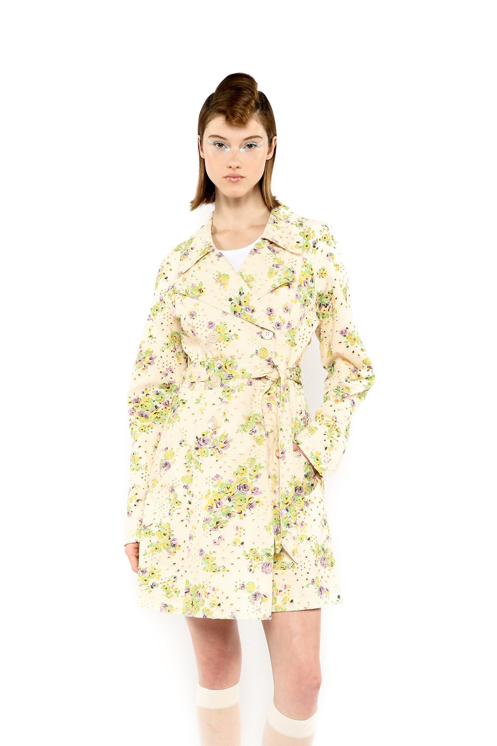 Rosies Posies Eyelet Trench Coat - Anna Sui Outlet