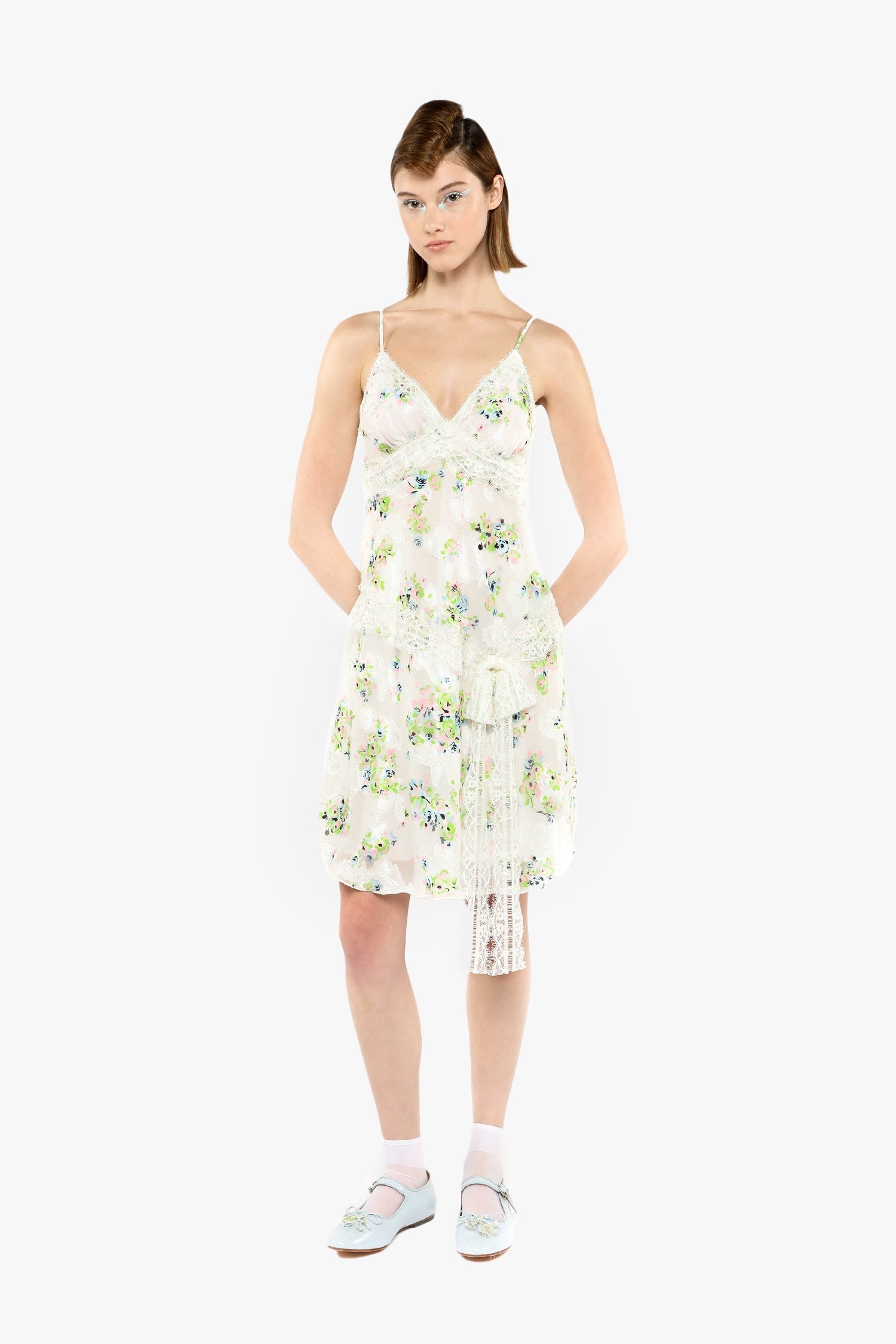 Rosies Posies Chiffon Romantic Lace Slip Dress - Anna Sui Outlet