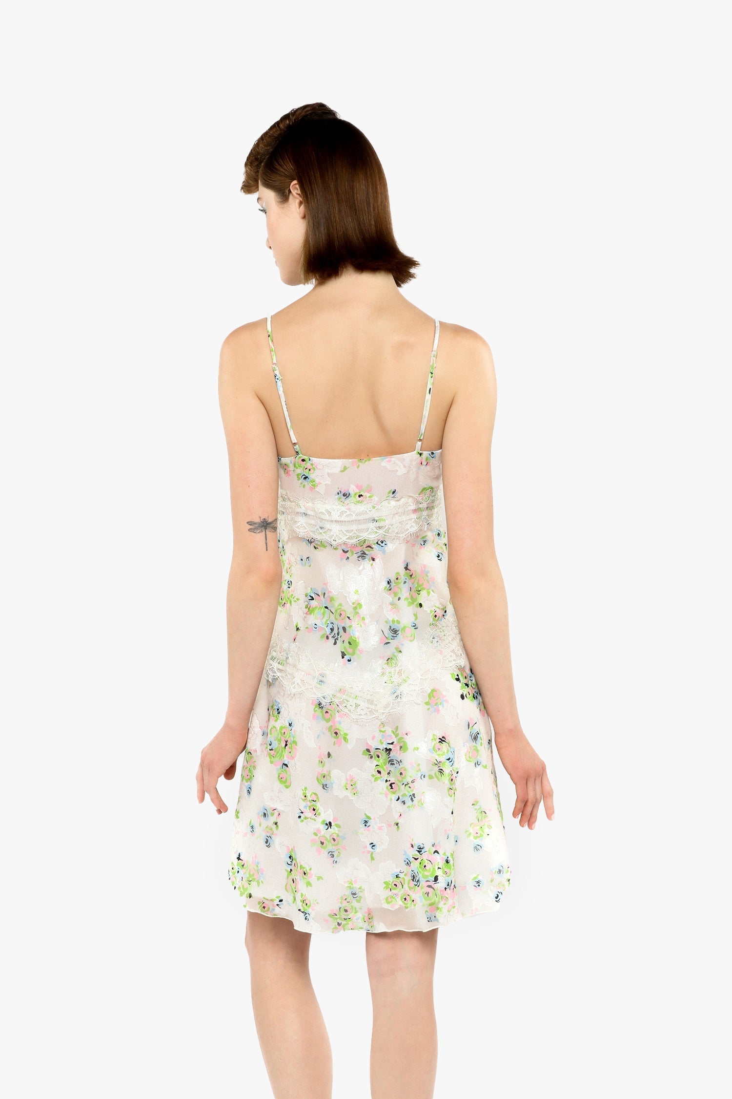 Rosies Posies Chiffon Romantic Lace Slip Dress - Anna Sui Outlet