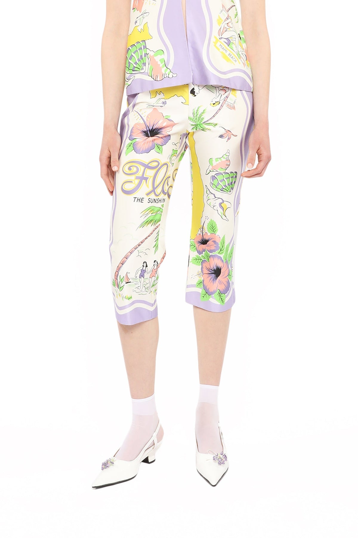 Florida Cotton Sateen Capri Pants - Anna Sui Online