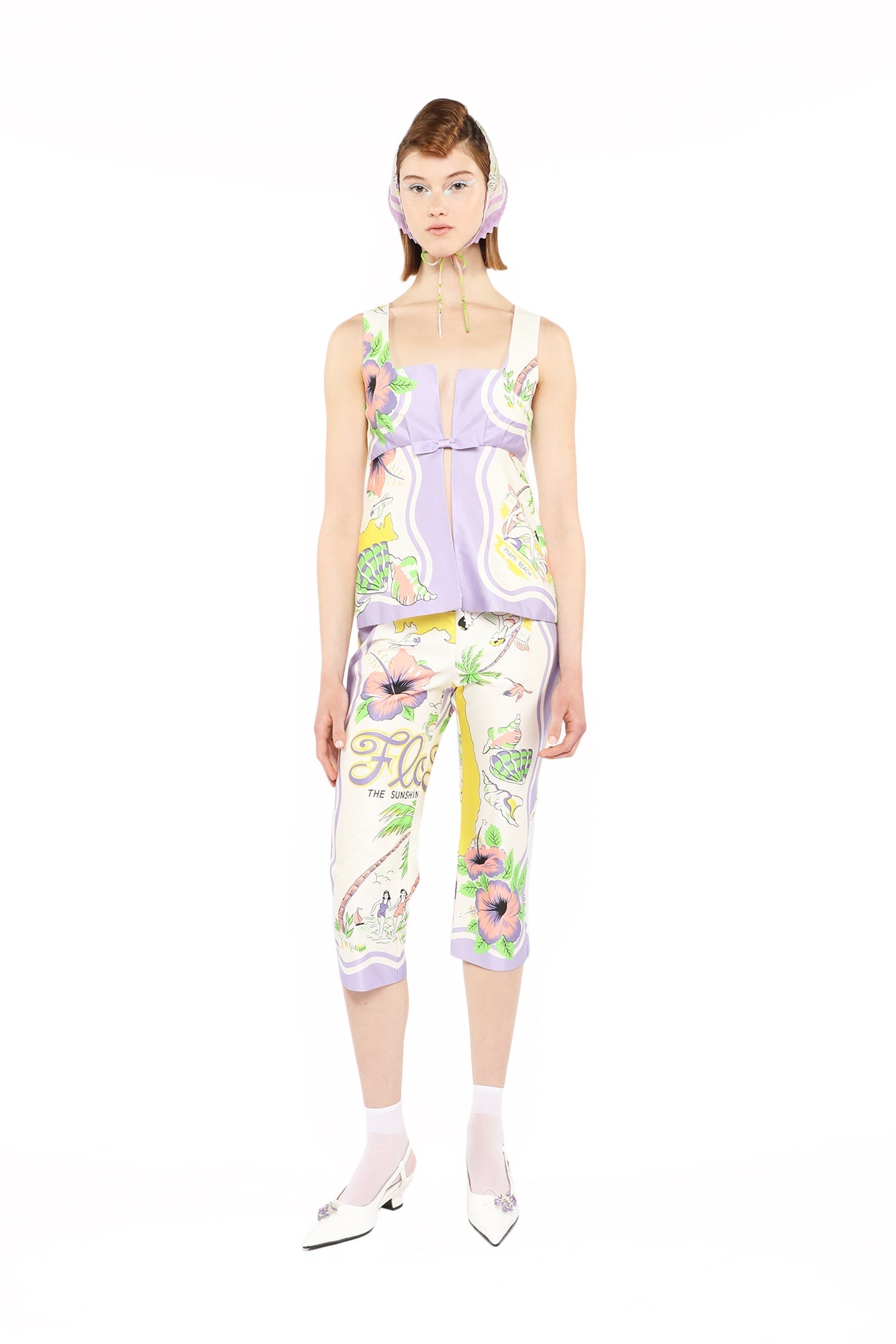 Florida Cotton Sateen Capri Pants - Anna Sui Online