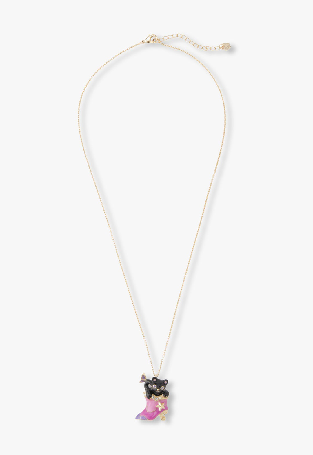 Mystical Cat & Butterfly Boot Necklace - Anna Sui Outlet