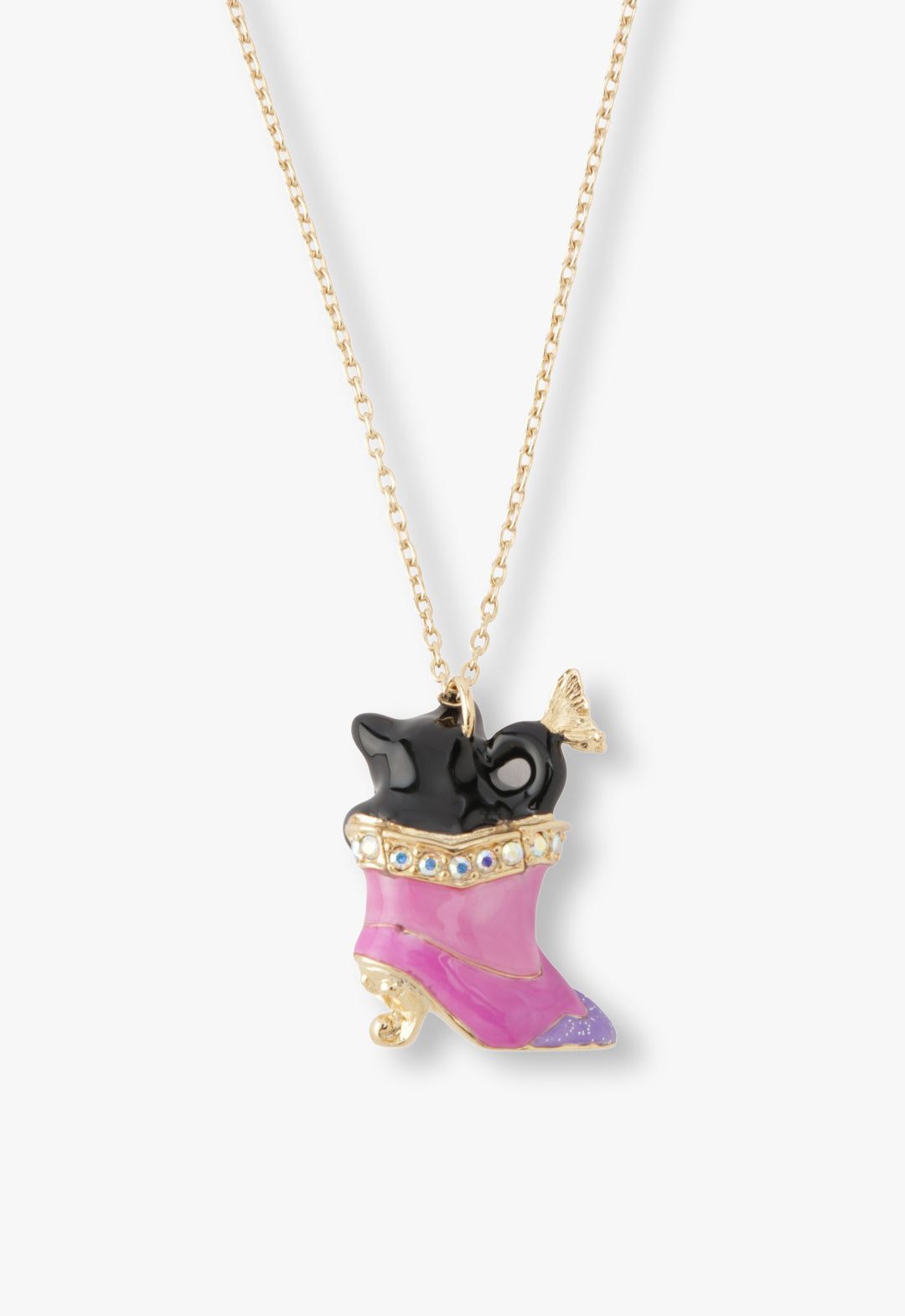 Mystical Cat & Butterfly Boot Necklace - Anna Sui Outlet