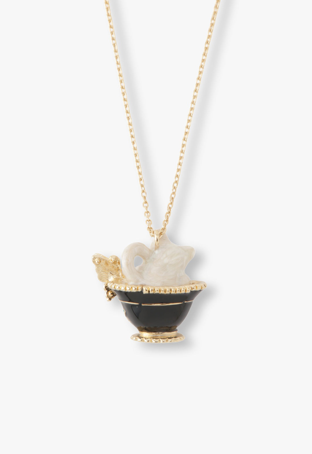 Jeweled Cat & Butterfly Chalice Necklace - Anna Sui Sale