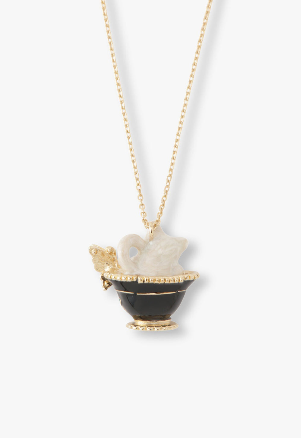 Jeweled Cat & Butterfly Chalice Necklace - Anna Sui Sale