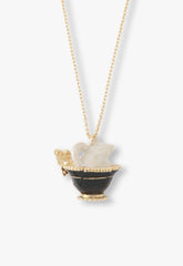 Jeweled Cat & Butterfly Chalice Necklace - Anna Sui Sale
