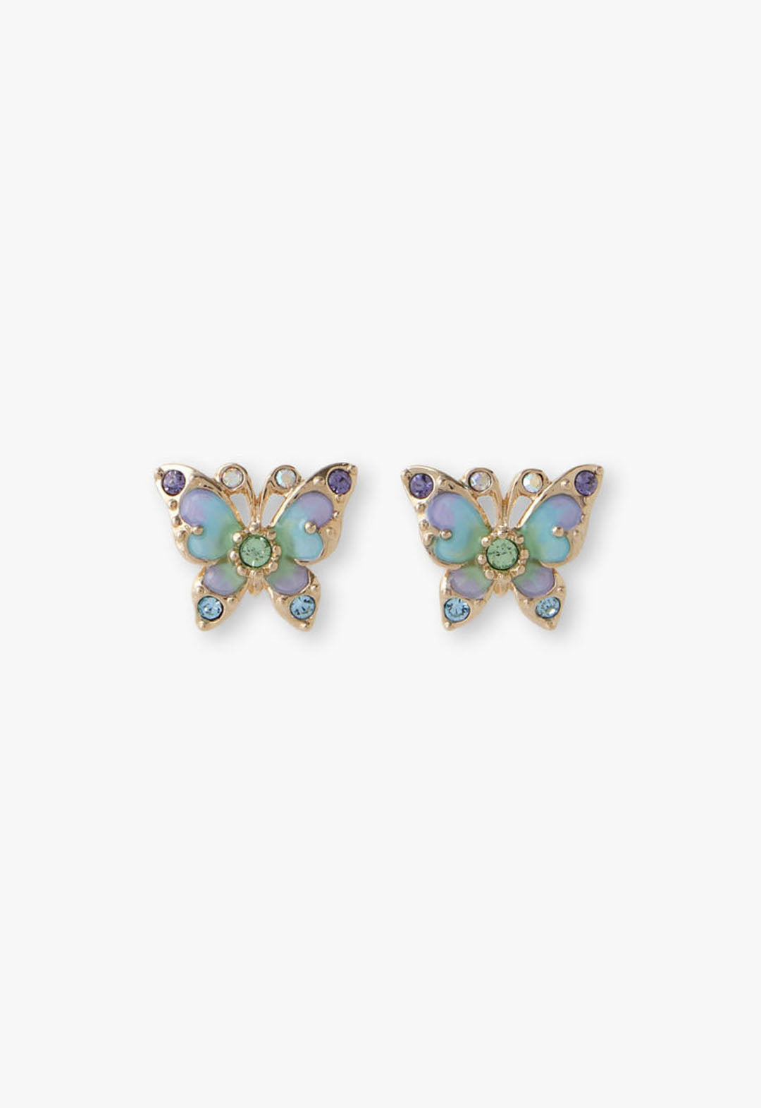Aqua & Lavender Butterfly Earrings - Anna Sui US