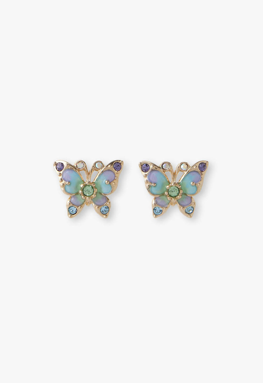 Aqua & Lavender Butterfly Earrings - Anna Sui US